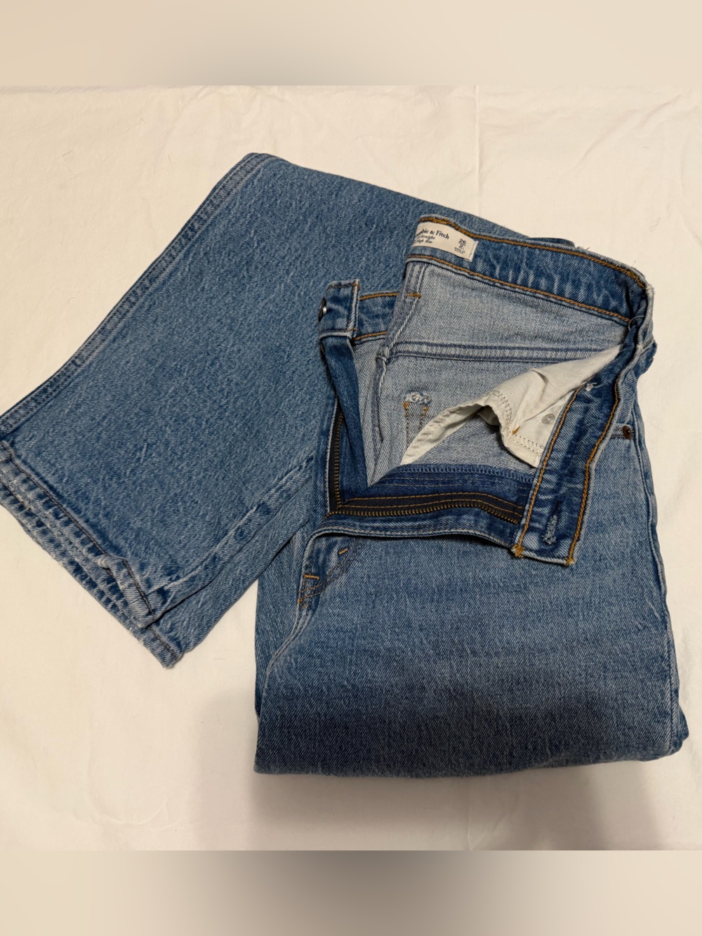 Abercrombie & Fitch Straight-Leg Blue Denim Jeans